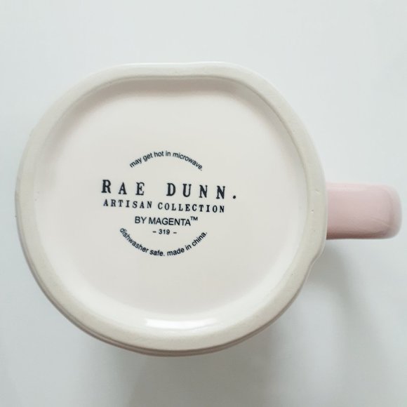 Rae Dunn Mug 'Happily Ever After' with Pink Interior and Handle - Picture 3 of 4